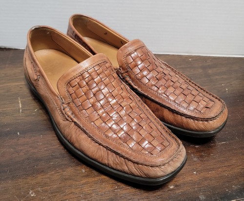 Scarpe da guida ECCO intrecciate in pelle cognac scarpe vampiro uomo euro 44 US 10 10 5