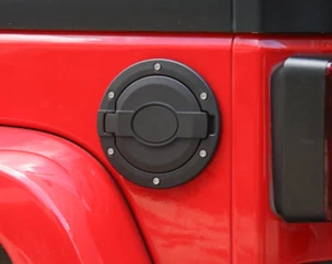 Black Gas Tank Cap Fuel Filler Cover without LOGO Fits 2007-18 Jeep Wrangler JK - Picture 1 of 8