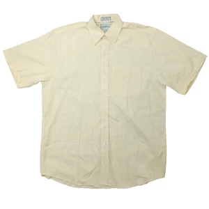Cutter Buck Mens Shirt Size M Button Down Cotton Yellow Short Sleeve Casual - Picture 1 of 11