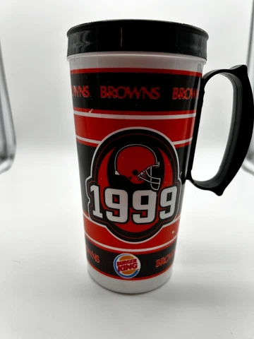 Vintage 1999 Browns DAWG POUND Travel Mug by Burger King NEW NO LID Cover