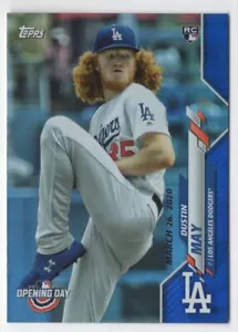 2020 Topps Opening Day BLIE FOIL Dustin May Rookie Los Angeles Dodgers #57 R48 - Picture 1 of 2