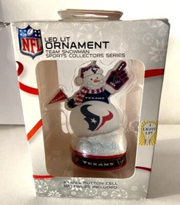 NFL HOUSTON TEXANS Football LED Snowman Light Up Christmas Ornament - Picture 1 of 1
