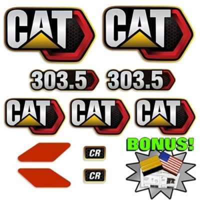 Fits Caterpillar 303.5 CR Decal Kit Excavator NEXT GEN - 7 YEAR 3M VINYL! +BONUS - Image 1 of 2