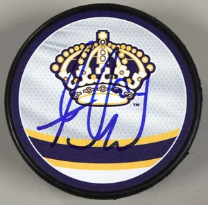 Adrian Kempe Signed Los Angeles Kings Logo Hockey Puck Autograph - Picture 1 of 2