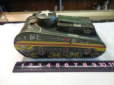 Vintage 1940's Marx Tin Litho "Doughboy" Wind-Up Tank,no key,no barrel,may work?