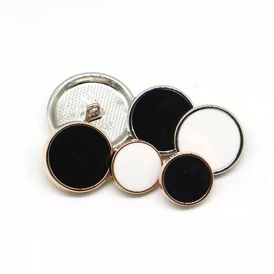 10Pcs 15/18/20/23/25mm Flat Round Metal Shank Buttons Sewing Scrapbooking Craft - Image 1 of 4