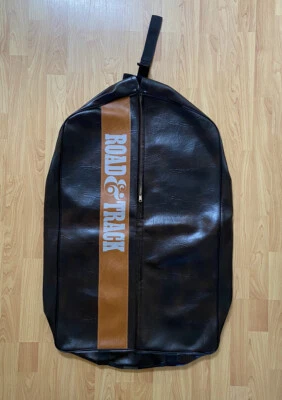 Vtg 70s Road & Track Magazine Genuine Leather Suit Garment Bag Rare Speedway - Image 1 of 4
