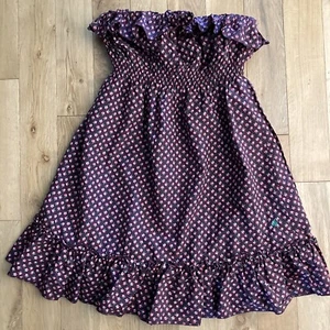 JACK WILLS 10 VINTAGE SILK STRAPLESS SUMMER SUN DRESS LINED FLORAL DITSY PRINT - Picture 1 of 10