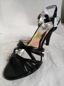 Bianca Politi, strappy heels, black, size 8 US - Picture 1 of 7
