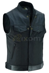 Gilet Bikers Cudora con Finiture in Pelle Figli dell'Anarchia Gilet Moto Tagliata - Foto 1 di 23