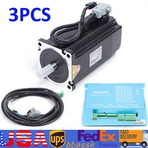 Kit de servoconductor híbrido de CA con motor paso a paso de circuito cerrado Nema34 12 Nm 3 ejes 86HBS120 - Imagen 1 de 24