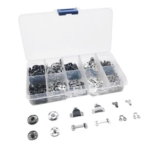 100 Pair 3 Styles Sewing Hook and Eye Closure Clothing Fixing Tool Snap Fastener - Picture 1 of 9