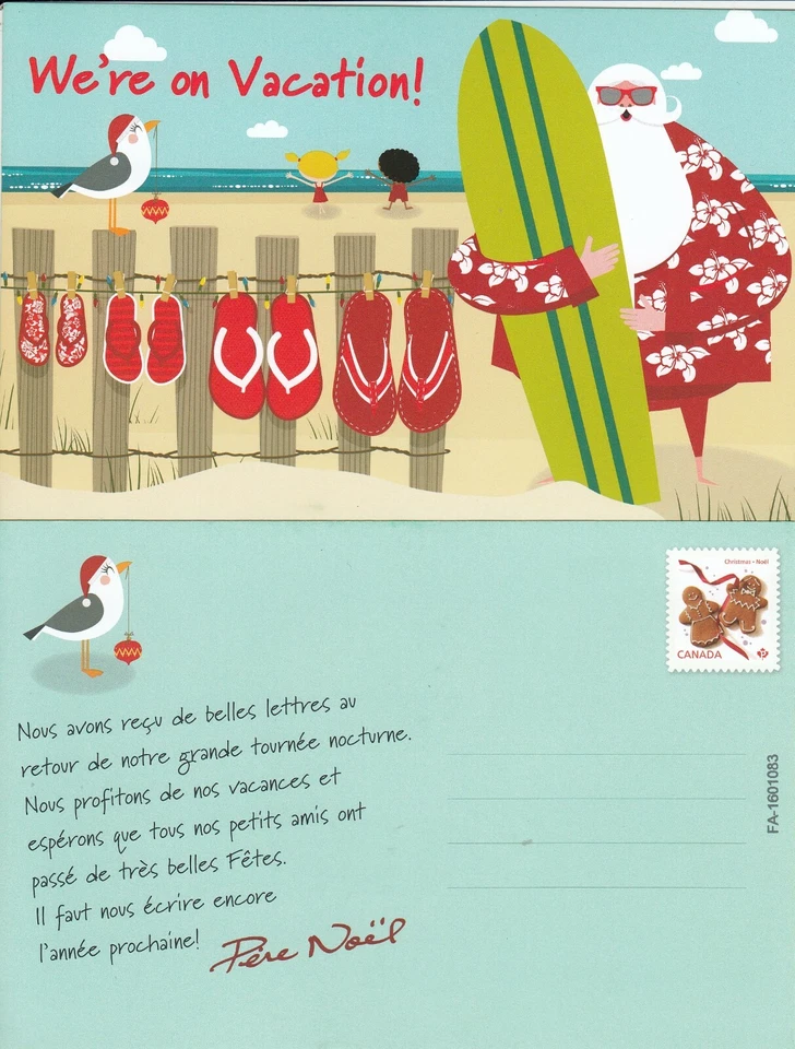 CANADA SANTA CLAUS AFTER XMAS POST CARD FRENCH & ENGLISH - 2012 WEBB # DP300 - 1 - Image 1 of 1