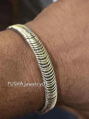Men Silver Chain Model Cuff Bracelet Unisex Cuff Bracelet Silver Adjustable - Image 1 of 4