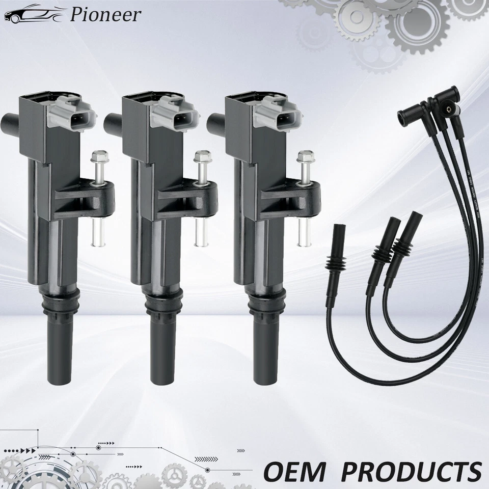 Ignition Coil+Wire Pack For 2009-12 Jeep Liberty 09-10 Dodge Ram 1500 3.7L UF640 - Изображение 1 из 4