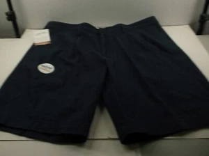 NWT DOCKERS Men's Size 38 Stretch Dark Blue Pleated Perfect Shorts 10.5 Inseam - Picture 1 of 7