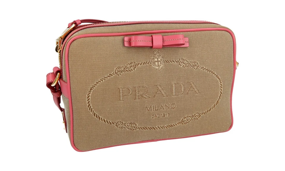 Prada Logo Camera Bag Crossbody Canvas