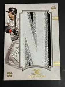 2017 Topps Definitive GIANCARLO STANTON Veteran Nameplate Relic 1/1 Letter Patch - Picture 1 of 6