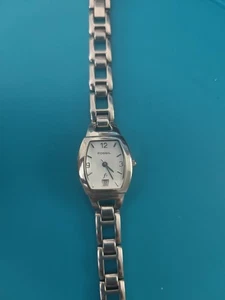 Fossil F2 Ladies Watch Stainless Steel Open Link Bracelet Barrel Case Working - Picture 1 of 4