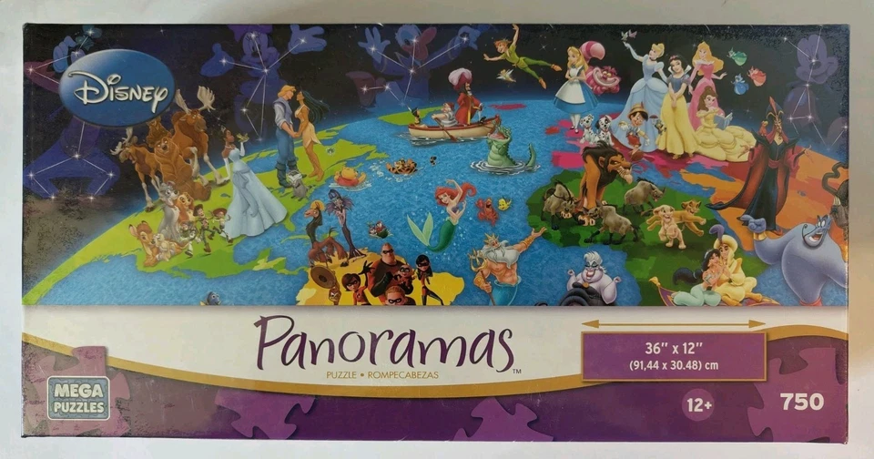Disney Panoramas Fairies Tinkerbell 750 Pcs Puzzle MEGA 36x12 2012