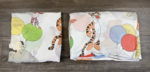 Vintage Winnie The Pooh Eeyore Tigger Balloons Twin Fitted and Flat Sheet Set - Picture 1 of 5