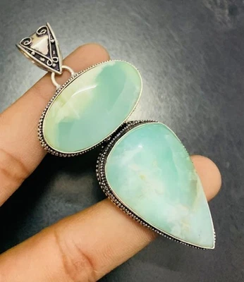 Chrysoprase Gemstone 925 Sterling Silver Handmade Pendant Jewelry Gift For Love - Изображение 1 из 3