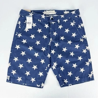 Shorts masculino denim e suprimentos Ralph Lauren estampa de estrelas azuis EUA 31 - Imagem 1 de 3