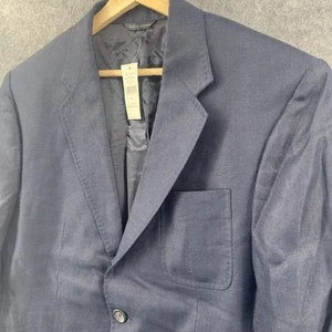 Banana Republic 100% Linen Blazer Mens 44 Regular Navy Blue NWT - Picture 1 of 22