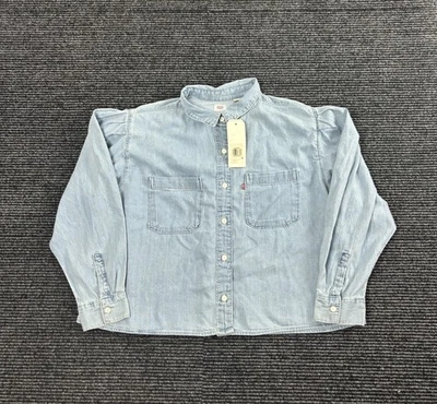 Camisa Levi’s Para Mujer XL Azul Denim Utilidad Kinsley Calce Cuadrado Vaquera Occidental Foto 1 de 4