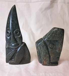 Afrika Simbabwe Shona geschnitzte Serpentin Stein Skulptur Figur Kunst signiert DAKA - Bild 1 von 9