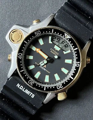 Citizen Promaster Aqualand C022 Acciaio/Oro Vintage 6 Viti 1987 PERFETTO!!! - Immagine 1 di 4