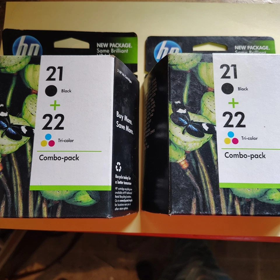 Paquete combinado HP 21 y 22 negro y tricolor CADUCADO 2011 nuevo lote sellado de 2 Foto 1 de 1