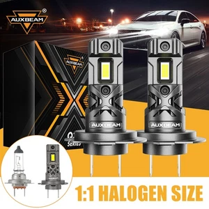 AUXBEAM H7 LED Headlight Bulbs High Low Beam CANBUS 1:1 Mini Size Super Bright - Picture 1 of 19
