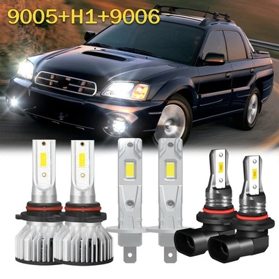For Subaru Baja 2003-2004 6X 6000K LED Headlight Hi/Lo Beam + Fog Light Bulbs - Image 1 of 4