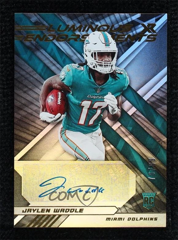 2021 Panini XR Luminous Endorsements /99 Jaylen Waddle #LUM-JWA Rookie Auto RC - Image 1 of 2