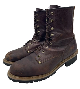 Carolina Elm 1821 Steel Toe 8" Logger Work Boots Men’s Size 12 2E Wide Brown - Picture 1 of 24