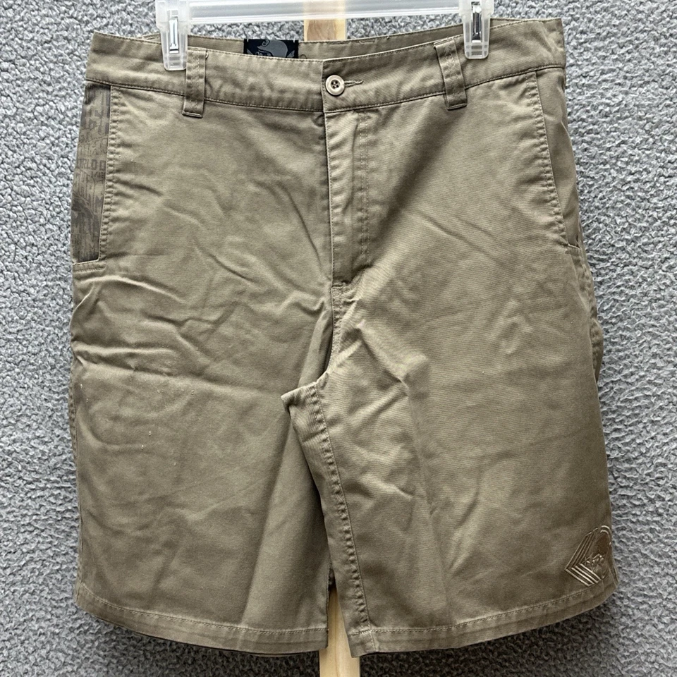 Pantalones Cortos Mulisha de Metal para Hombres 34 Caqui Beige Chino Informal Bolsillos Foto 1 de 4