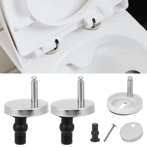 2PCS Replacement Hinge Universal Toilet Seat Hinge Fixings Fittings Chrome - Picture 1 of 8
