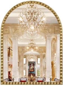 Arched Mirror for Bathroom, 40"x30" Gold Arch Bathroom Vanity Mirror, Metal F... - Picture 1 of 6