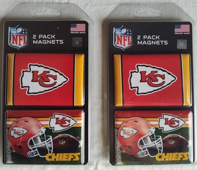 NFL Licensed Kansas City Chiefs 2x3" Magnets 2 packs of 2 - Free Shipping  - Image 1 of 4
