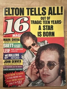 16 Magazine DEC 1975 Elton John / Leif Garret /Hudson Brothers Vintage Ads - Picture 1 of 17
