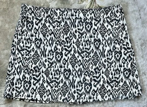 RIP SKIRT sz Large B/W Hawaiian Skirt with 2 Pockets - VG - Picture 1 of 7