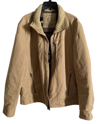 EUC Men’s LL Bean Pine Ridge Jacket Wool Blanket Lined Thinsulate Tan Medium - Image 1 of 4