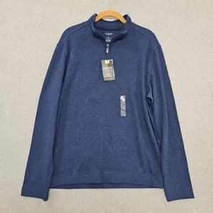 Van Heusen Never Tuck True Navy Blue Otto Pull Over 1/4 Zip Size Men's Small - Picture 1 of 9
