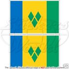 St VINCENT and The GRENADINES Flag 100mm (4") Bumper Stickers Decals x2
