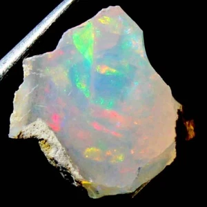 Genuine 8.40 Cts Play of Color Ethiopian Opal Rough, Fire opal rough 13x14x11 mm - Imagen 1 de 8