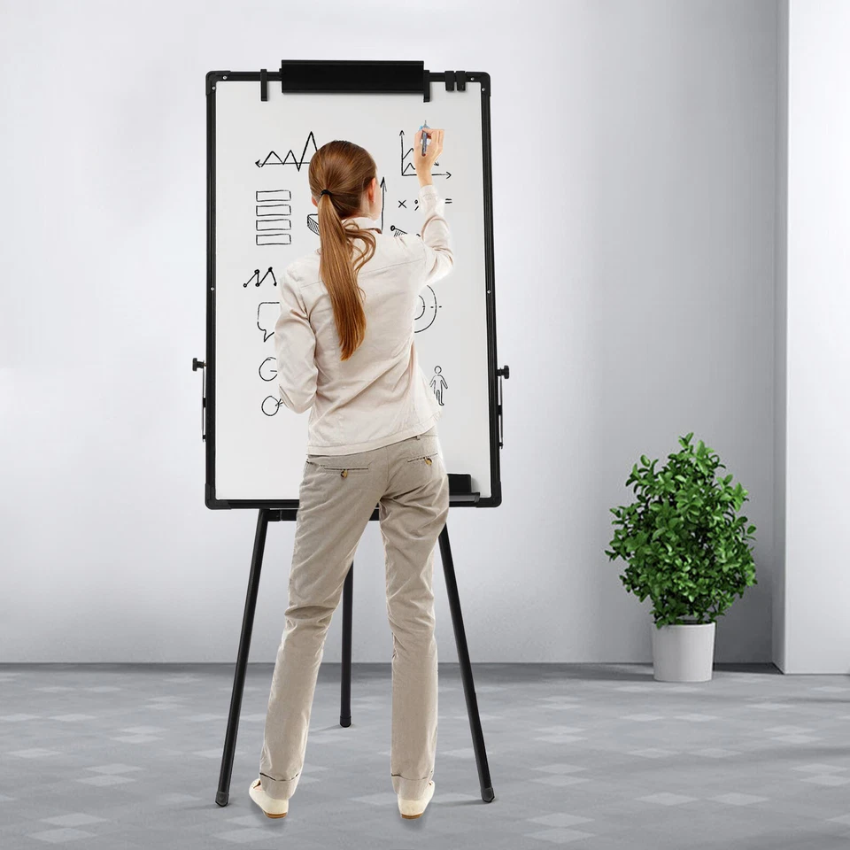 Magnetic Dry Erase Board with Stand Tripod Whiteboard Easel Adjustable Height - Image 1 of 4