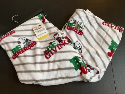 Peanuts Snoopy Plush Throw Blanket Christmas Be Giving  Dazzle 50"x70" Woodstock - Image 1 of 4
