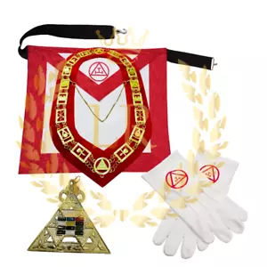 Set Grembiule Regolare Masonic Regalia Royal Arch Chapter Confezione Qualità Premium - Foto 1 di 15