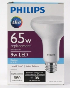 1 Count Philips LED 9w Daylight 650 Lumens Indoor Reflector Dimmable Bulb - Picture 1 of 1